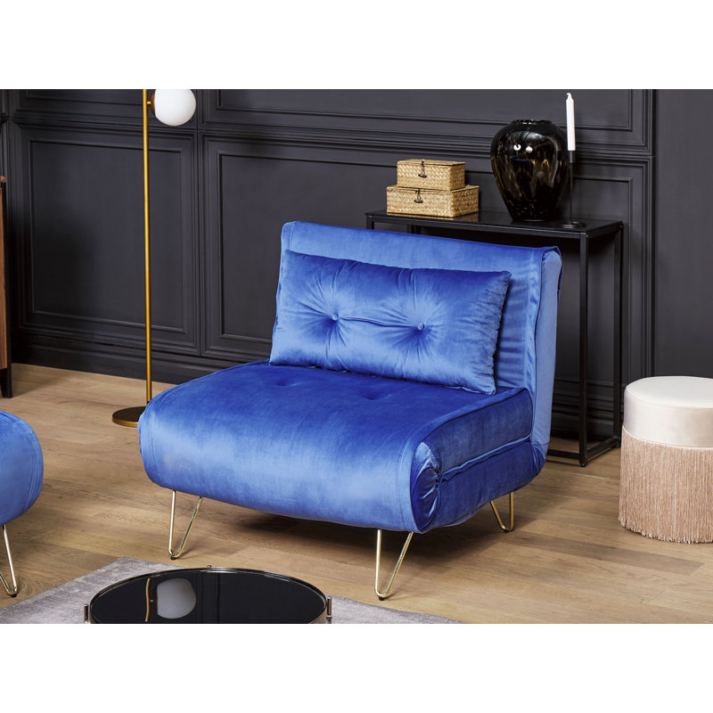 Millar Queen 85cm Upholstered Futon And Mattress, Navy Blue