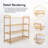 Natural Bamboo 4 Tiers Shoe Rack Shoe Storage Organizer Free for Entryway Hallway Living Room Closet, Wood