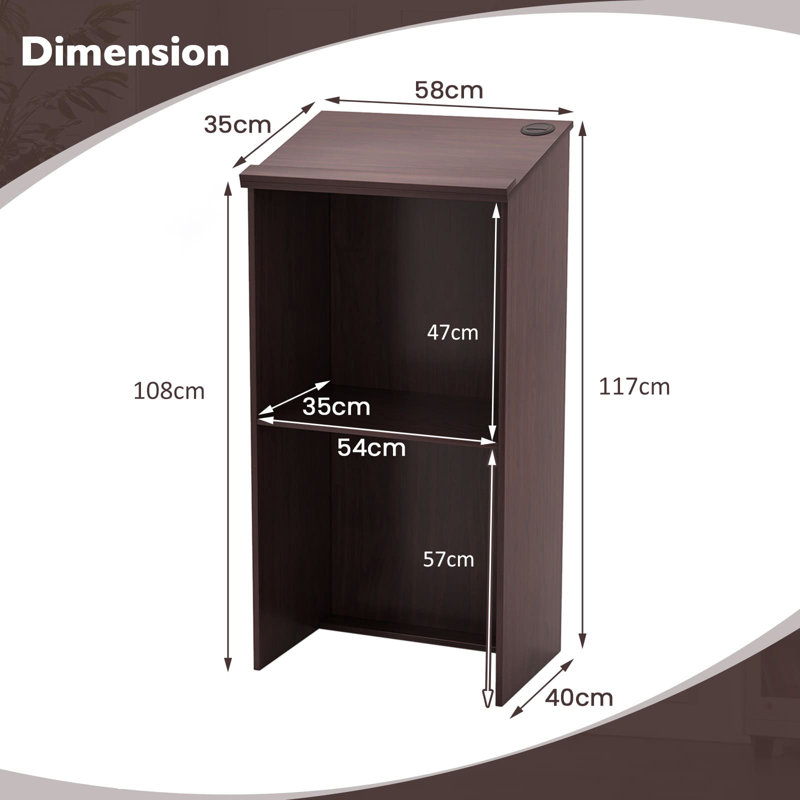117cm Wood Full Podium