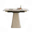 Table de salle à manger rétractable à dalle de roche pliante, table carrée extensible moderne avec base en acier inoxydable revêtue de cuir, table de cuisine à double usage pour les petits appartements