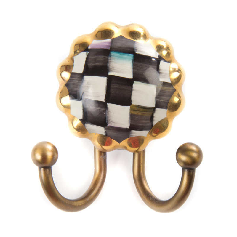 Check Round Hook, Black