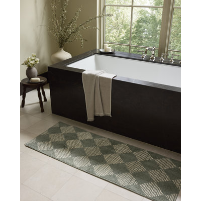 Chris Loves Julia x Loloi Lawrence Mist / Ivory Bath Mat