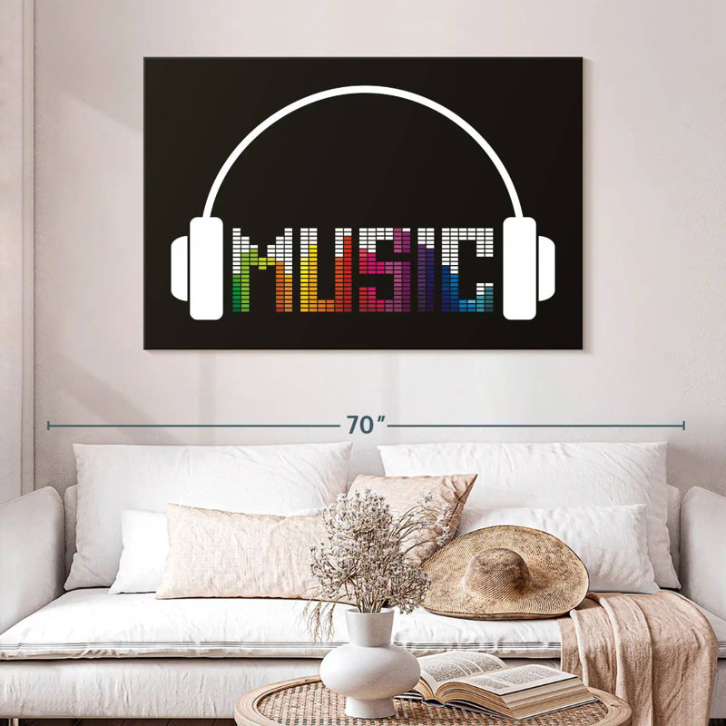 Abarca Music Headphones Typography, 32" H x 48" W