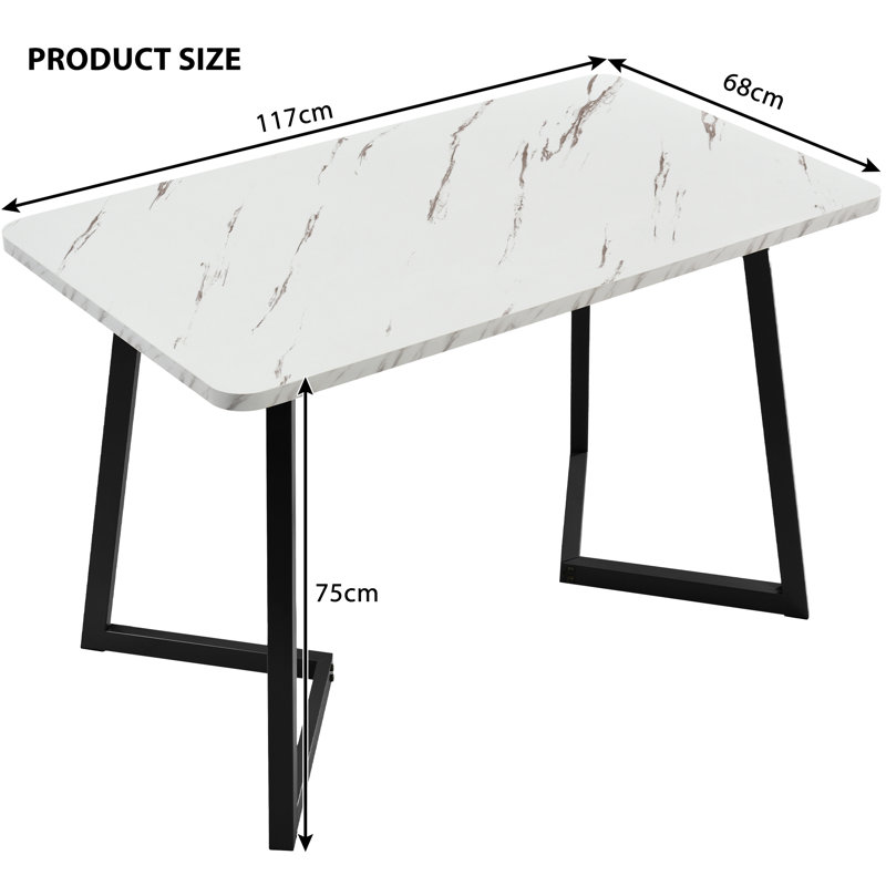 Hohman Metal Base Dining Table, Black