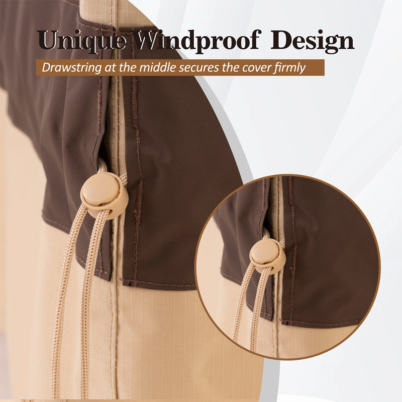 Premium Waterproof Outdoor Patio Chair Covers: Latest Rip-Stop Fabric, 3-Year Warranty, 36" H x 34" W x 36" D, Beige/Brown