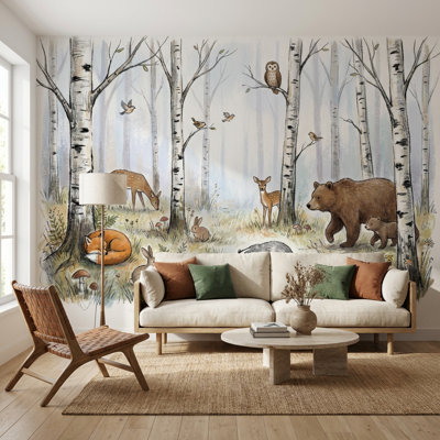 Papier peint forêt fantaisiste