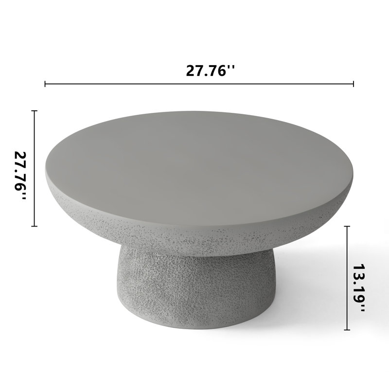 27.8" Round Coffee Table, Gray