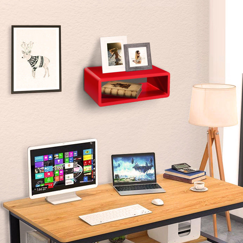 Plastic / Acrylic Floating Shelf, Red