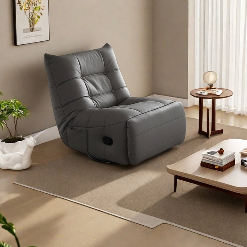 Chaise longue ergonomique en similicuir, Gris