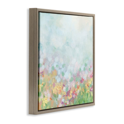 "Abstract Daisy Field", art mural encadré sur toile flottante par June Erica Vess