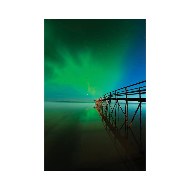 Canada, Manitoba, Winnipeg Northern Lights Reflected In Lake Winnipeg by Jaynes Gallery - Wrapped Canvas Print