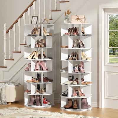Latitude Run® 7-Tier Rotating Shoe Rack For 56 Pair Of Shoes
