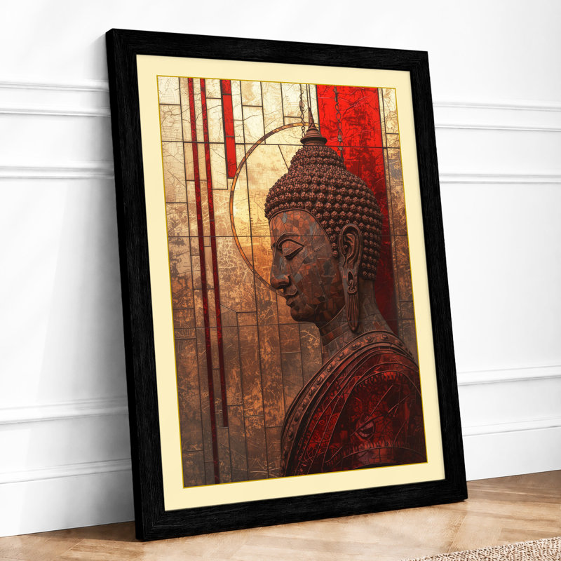 Buddha In Contemplation Japandi - Print, A1 - 84.1 x 59.4 cm, Black