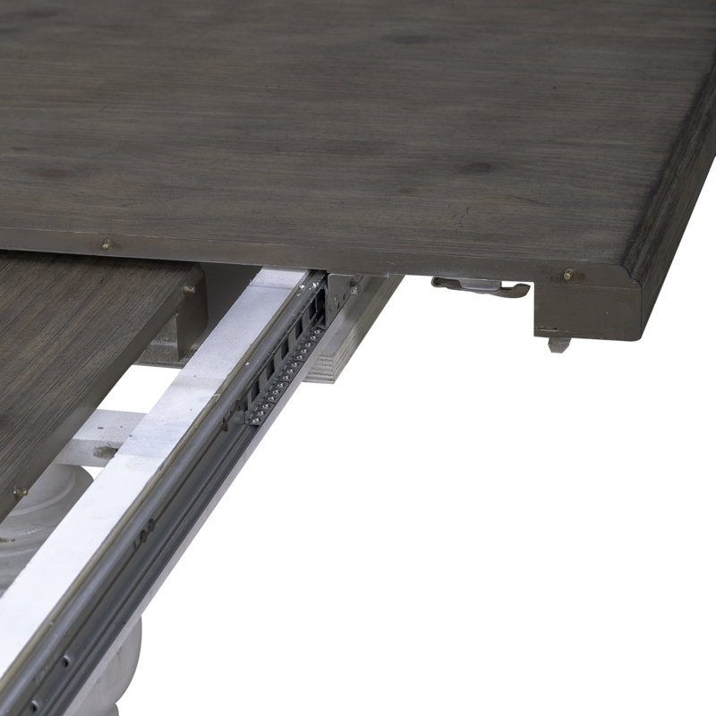 Cogan Trestle Table w/ 18" Self-Storing Leaf, Tobacco, White