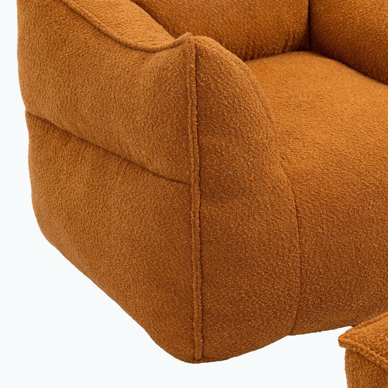 Fauteuil à billes avec repose-pieds Accent, Boucle orange