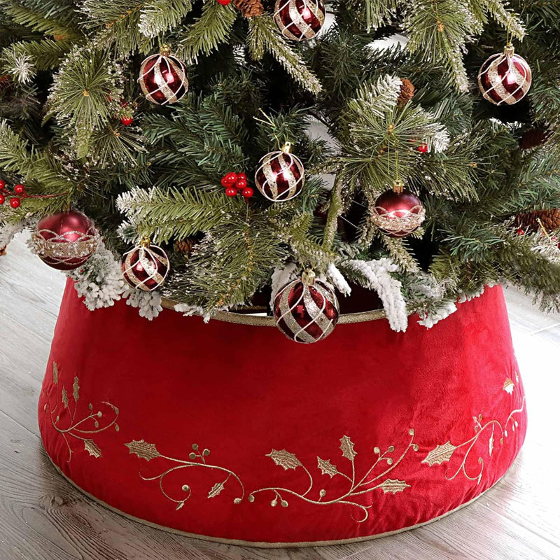 Fausse fourrure de Noël en velours rouge