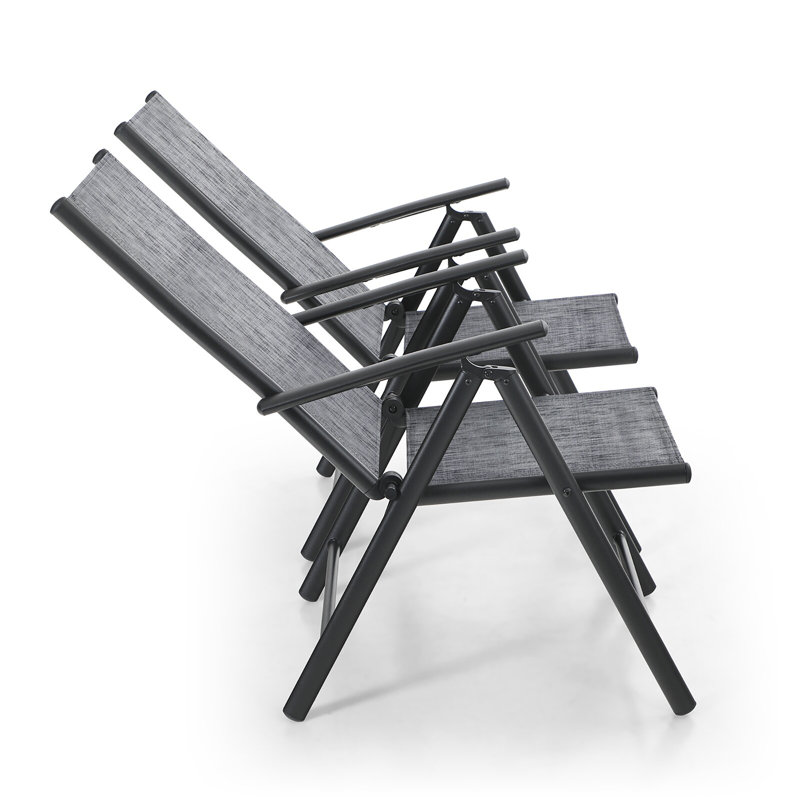 Salem 8 - Person 60" Square Outdoor Dining Set with Reclining Chair, Gray
