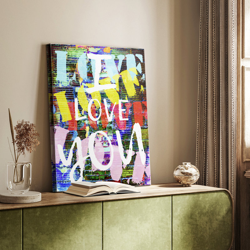 Graffiti Love II -Custom Wrapped Gallery Cavas, 18" H x 12" W