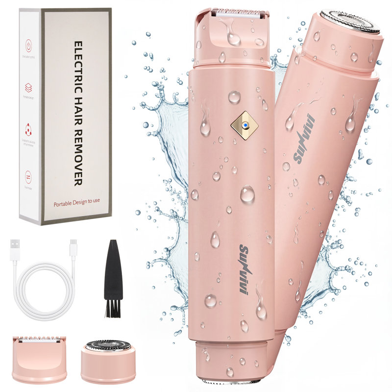 Tondeuse électrique 2 en 1 pour femme, Rose