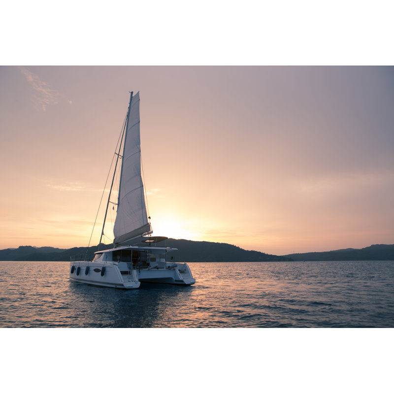 Yacht - Catamaran In Ocean - Wrapped Canvas Print, 30cm H x 46cm W x 3.8cm D