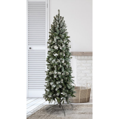 Arbre de Noël artificiel à charnière mince vert / blanc
