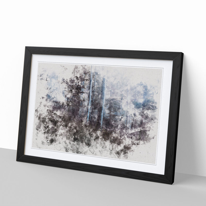 Forest View Vol.1 - Picture Frame Painting, 27cm H x 36cm W x 2cm D, Black