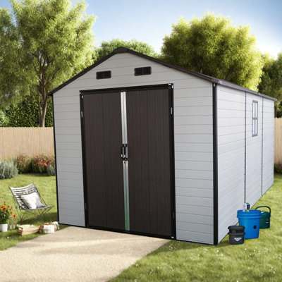 Spacious Storage Sheds, Aluminium Resin, Rustic Backyard Garden