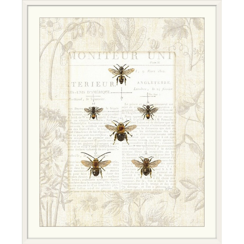 « abeille botanique » par sue schlabach, impression, H 30 po x l 24 po x P 1,5 po, Toile