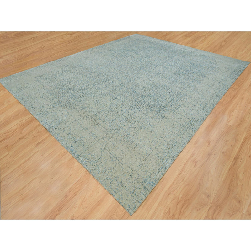 Udi One-of-a-Kind Rectangle 12'0" X 14'9" New Age Area Rug in Grey