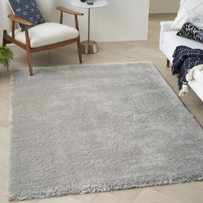 Tapis argenté à longs poils Patrice