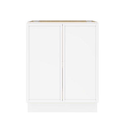 Modern White Birch Modular Base Cabinet with Narrow-Frame Design & Soft-Close Hardware, Flexible Layout for Kitchens and Multi-Use Spaces