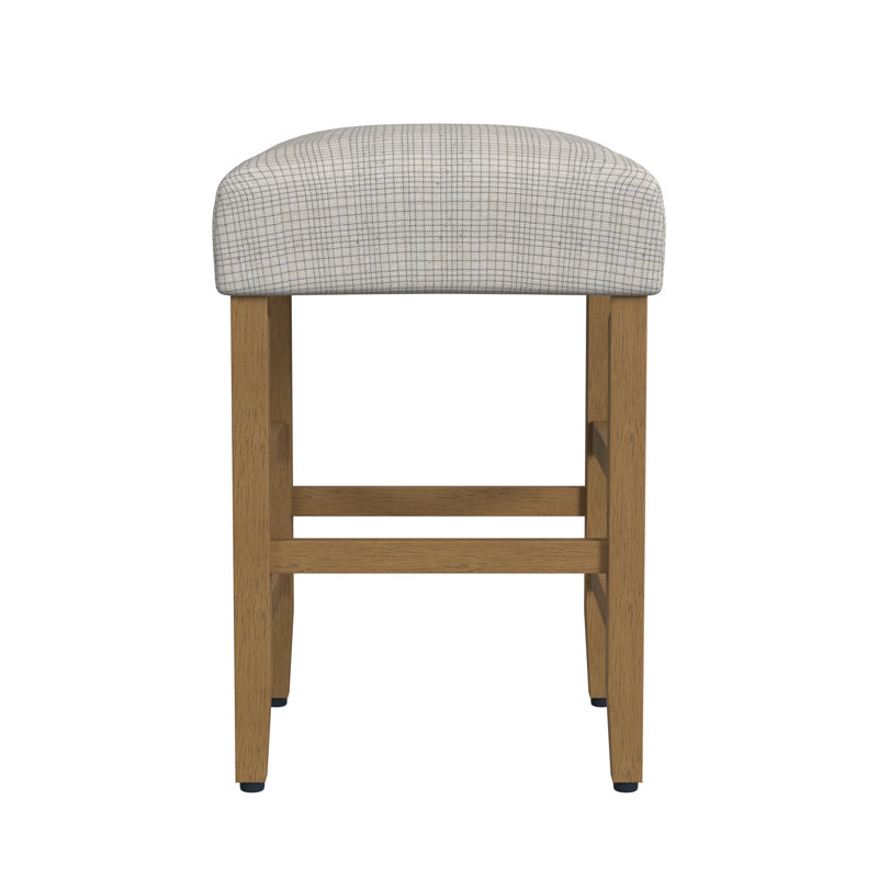 Tabouret de comptoir carré de 24 po de hauteur Proxima, Motif quadrillé miniature crème, Miel