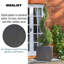 Black Concrete Effect Square Planter, Frostproof Outdoor Plant Pot, Garden Planter Box with Drainage Holes-93635363