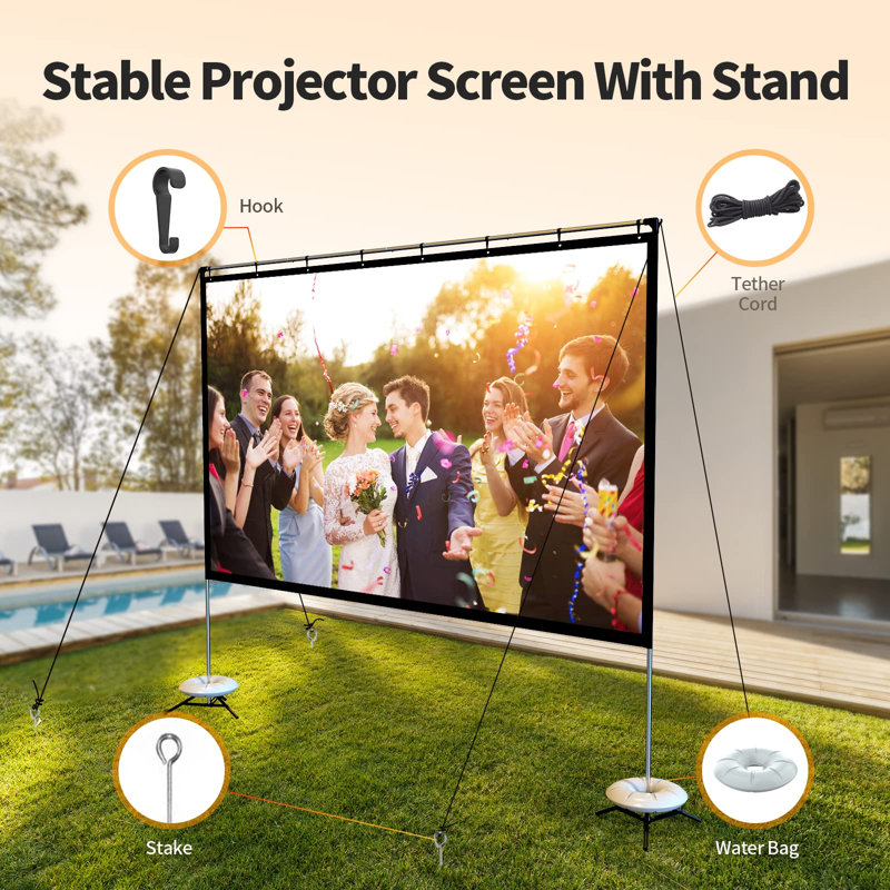 WEWATCH Outdoor Portable Projector Screen Projector Screen, 120"