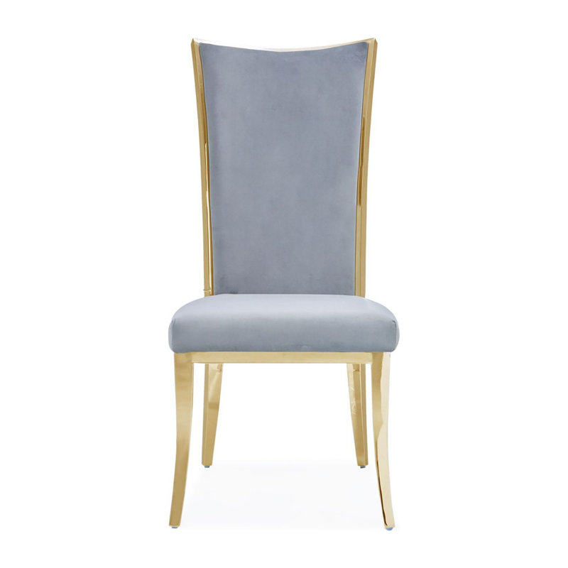 Fauteuil d'appoint en velours, Gris, Or titane