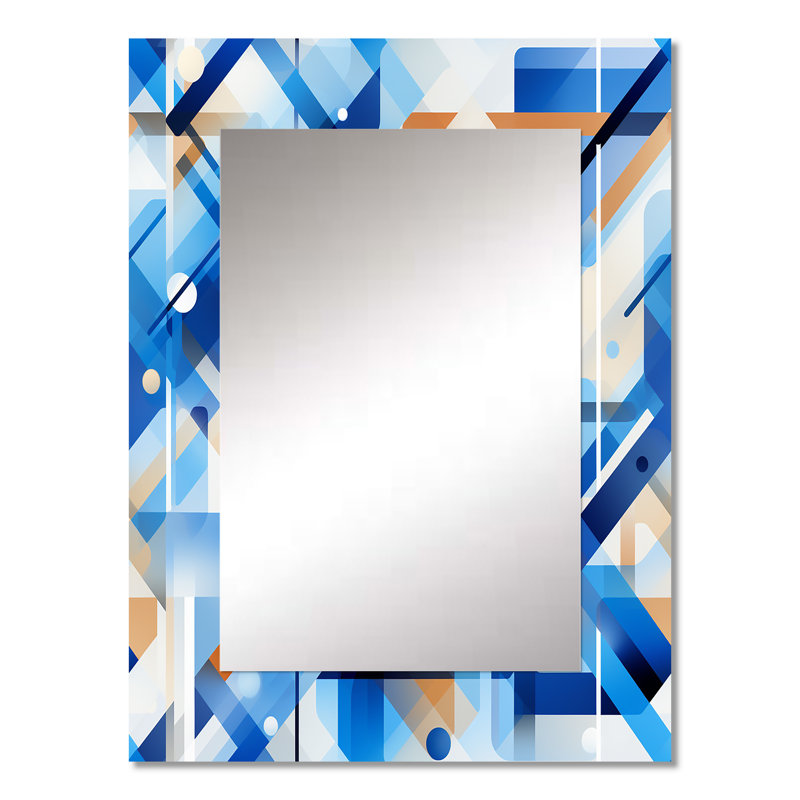 Haytham - Blue Wall Mirror Decor, 32 po x 24 po