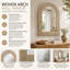 Miroir décoratif arqué à texture tissée marron 24,28 pouces x 36,08 pouces