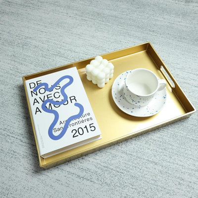 Acrylic Serving Tray, Sturdy Kitchen Countertop Organizer, Decorative Vanity Table Tray, Ottoman Tray