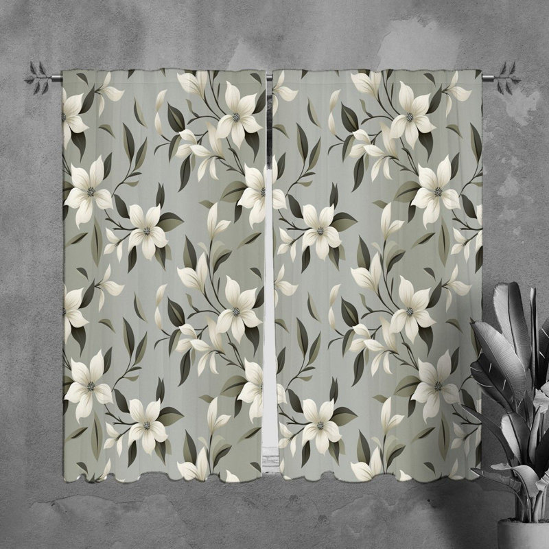 Rideaux à motif floral - 6149, L 40 po x L 61 po