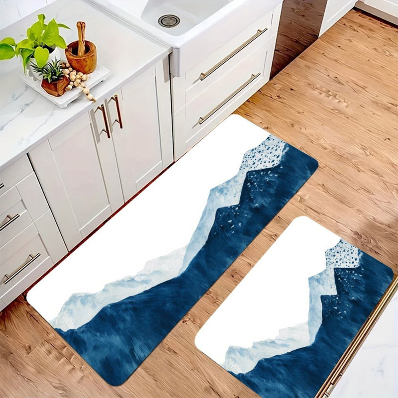 Scène de montagne Serene, ensemble de 2 tapis de cuisine