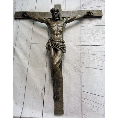 Sculpture Crucifix Jésus-Christ sur croix