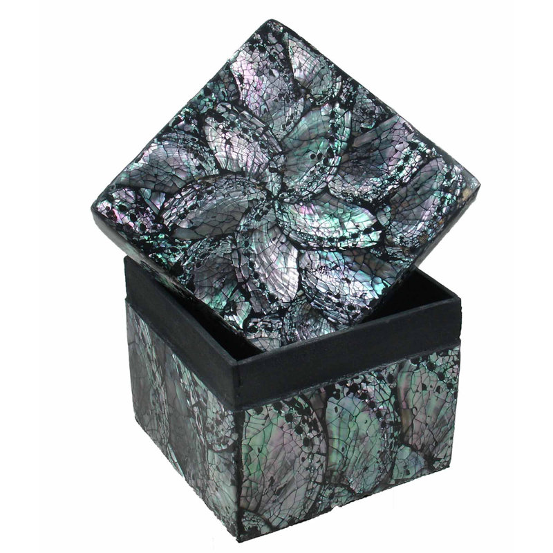 Shonna Lacquer Decorative Box, 4" H x 3" W x 4" D
