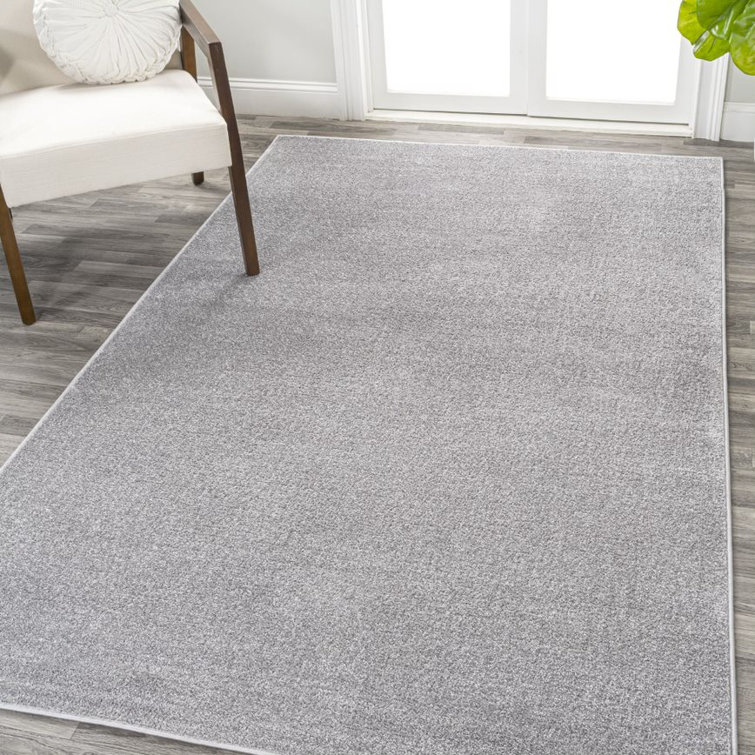 Asaiah Solid Low-Pile Light Gray Rug