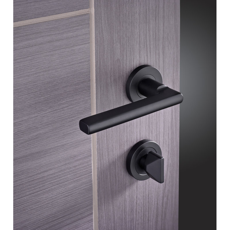 Varese Lock Door Handle, Powder Coated Black