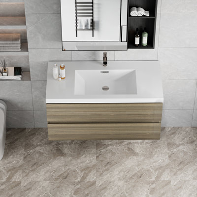 Meuble-lavabo mural moderne pour salle de bain