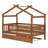 Twin Size Wooden House Bed With Twin Size Trundle, Wood Platform Bed Frame With Fence, Roof, And Safety Guardrail-1460201225-1460201224