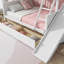 Lit superposé simple au-dessus de double avec 2 tiroirs, glissière, tablettes, échelle, lit superposé en bois d'hévéa avec glissière, tiroirs, blanc