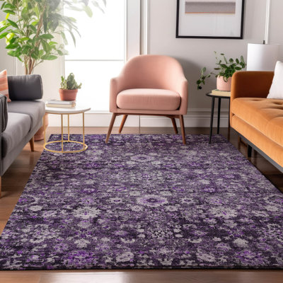 Premium Machine Washable Cerrito Purple Rug