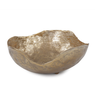 Dafina Round Bowl Uneven Rough Gold Finish