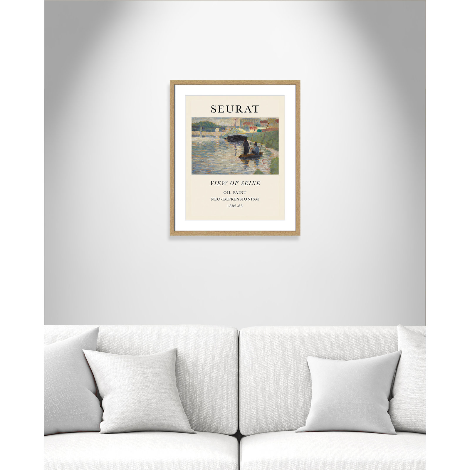 View Of Seine by Georges Seurat, Yes, 25.5" H x 21.5" W x 1.25" D, Natural Single Picture Frame
